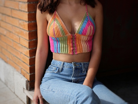 Crochet Pattern Summer Top Bralette "Bella", all sizes, made-to-measure