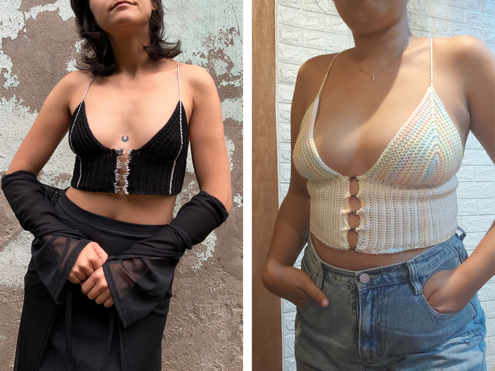 Crochet Pattern Summer Top Bralette "Bella", all sizes, made-to-measure