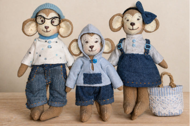 Monkey Family Sewing Pattern PDF Create your own handmade Monkey Family