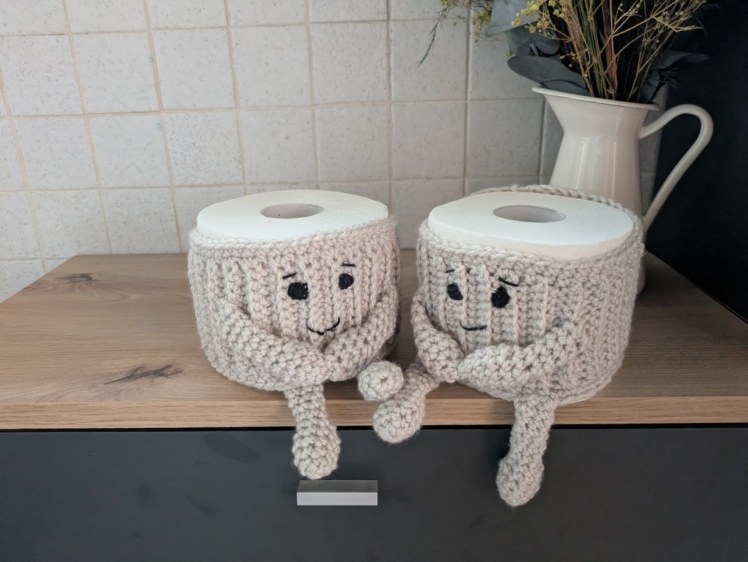 Häkelanleitung Klopapier-Männchen - süße Deko fürs  Badezimmer