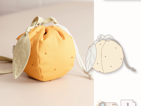 Orangen Tasche nähen - Schnittmuster für fruchtige Kindertasche