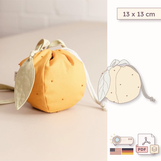 Orangen Tasche nähen - Schnittmuster für fruchtige Kindertasche