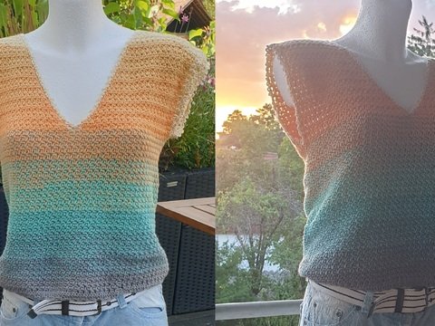 Häkelanleitung: Sunset-Romantik | Nahtloses Spiral-Top & Boho-Shirt