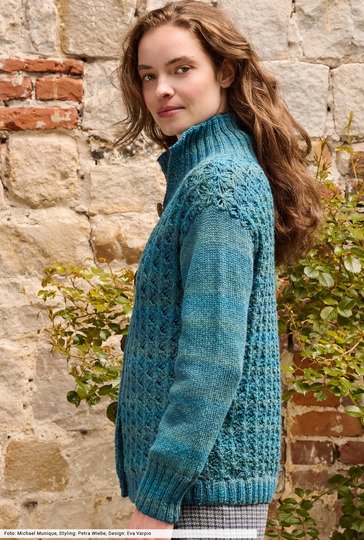 Jacke mit Rippenkragen