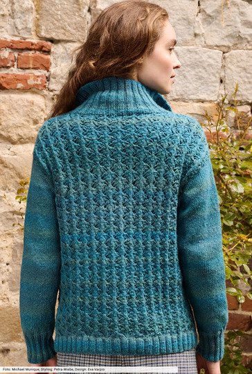 Jacke mit Rippenkragen