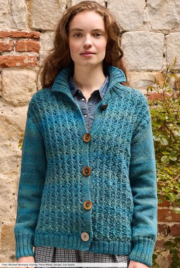 Jacke mit Rippenkragen
