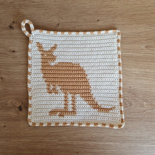 Häkelanleitung Topflappen "Känguru"