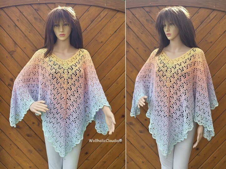 Häkelanleitung Poncho "Sommerblüte"