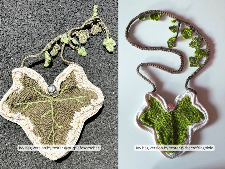 Crochet Pattern Ivy Leaf Crossbody Bag
