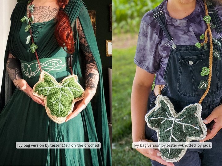 Crochet Pattern Ivy Leaf Crossbody Bag
