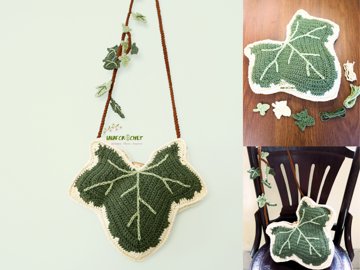Crochet Pattern Ivy Leaf Crossbody Bag