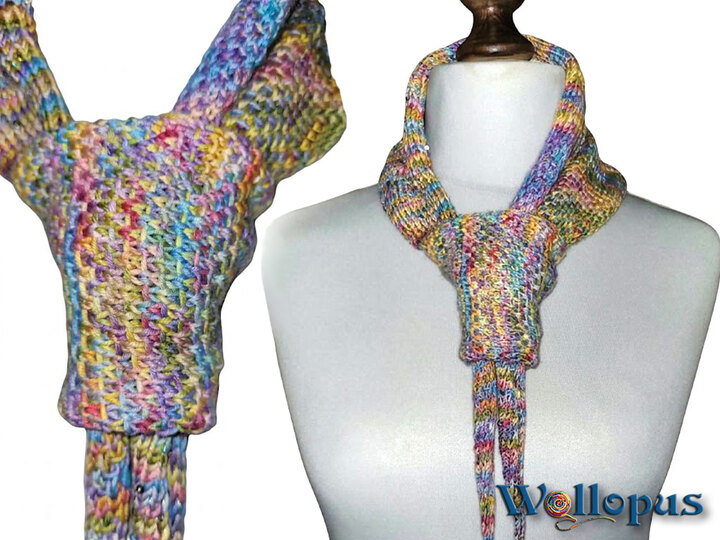 Tuch Buntel, gestrickt