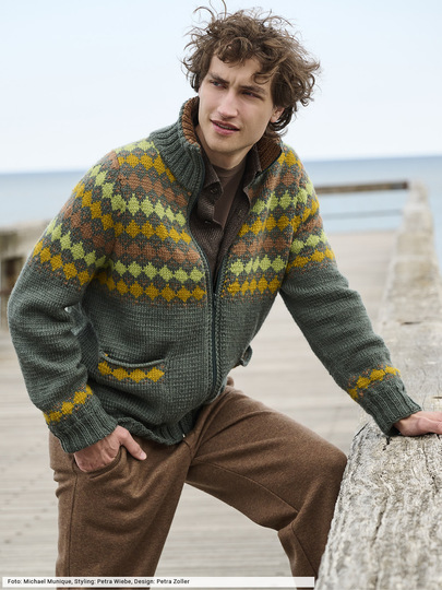 Herrenjacke mit Jacquardpasse