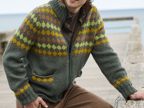 Herrenjacke mit Jacquardpasse