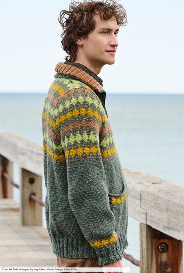 Herrenjacke mit Jacquardpasse