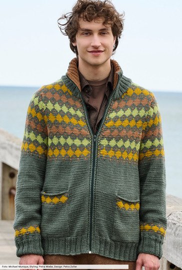 Herrenjacke mit Jacquardpasse