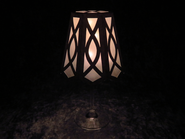 Lampenschirm für Weinglaslampe, achteckig – Bastelanleitung und Vorlagen
