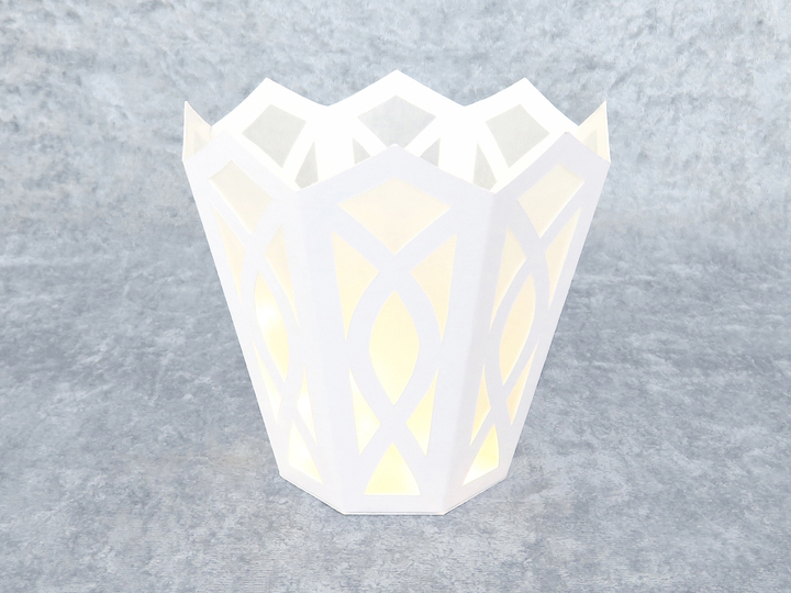 Lampenschirm für Weinglaslampe, achteckig – Bastelanleitung und Vorlagen