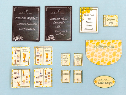 Bastelbogen und Anleitung – Miniatur-Cafézubehör 1:12