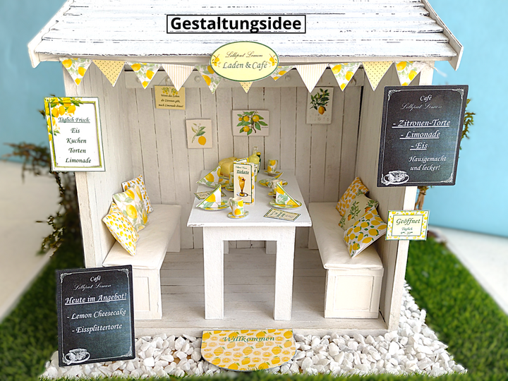 Bastelbogen und Anleitung – Miniatur-Cafézubehör 1:12
