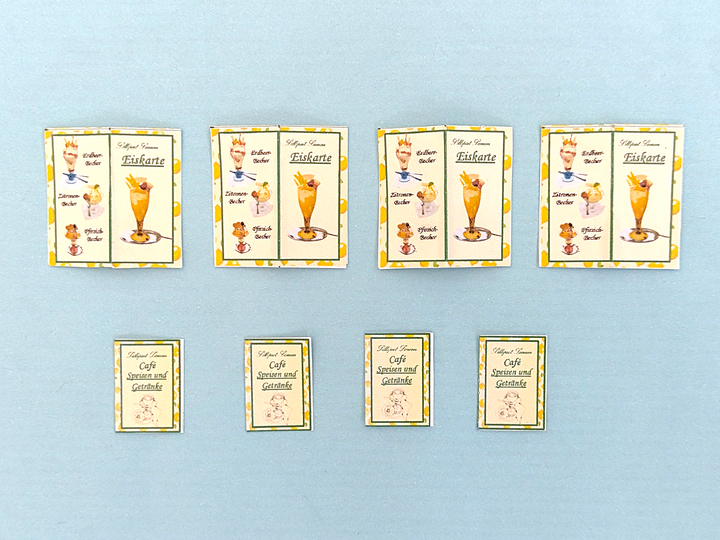 Bastelbogen und Anleitung – Miniatur-Cafézubehör 1:12