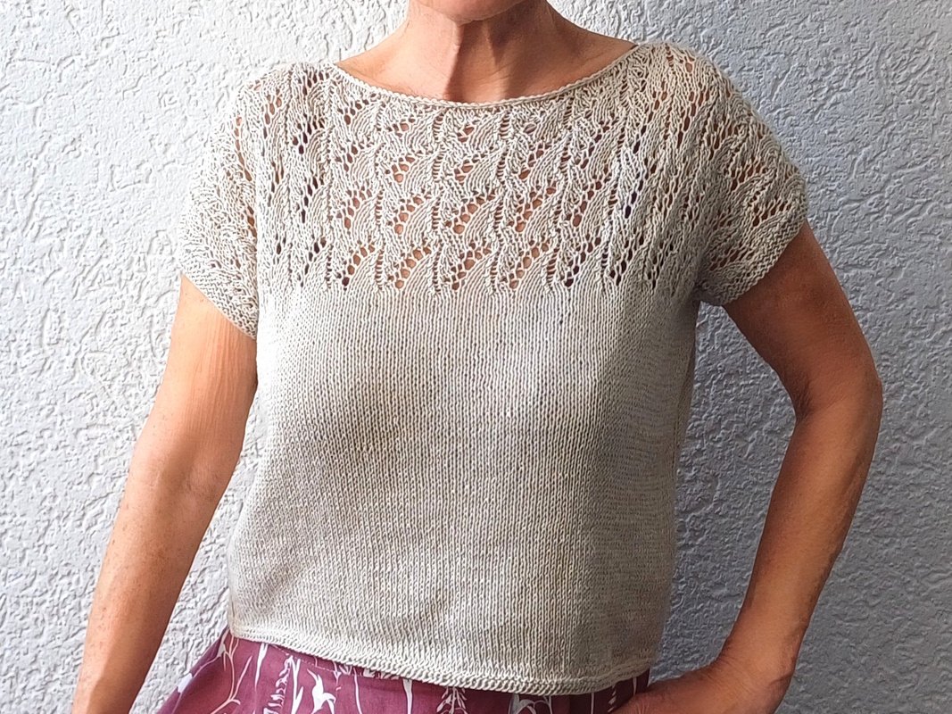 Strickanleitung Shirt CoCo – Leichtes Sommertop mit Lochmuster - Bild 4