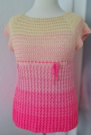 „Cool Waves“ 2-in-1 Häkelanleitung in RVO / Shirt oder A-Linien-Tunika