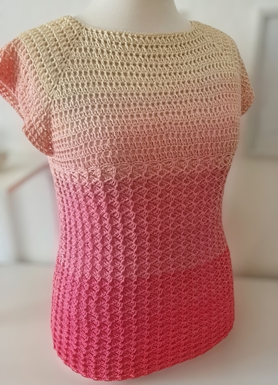 „Cool Waves“ 2-in-1 Häkelanleitung in RVO / Shirt oder A-Linien-Tunika