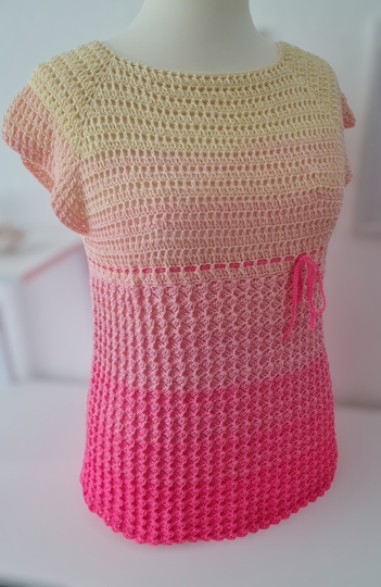 „Cool Waves“ 2-in-1 Häkelanleitung in RVO / Shirt oder A-Linien-Tunika