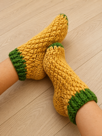Warm Winter Crochet Socks Summer Colors PDF Pattern (S37)