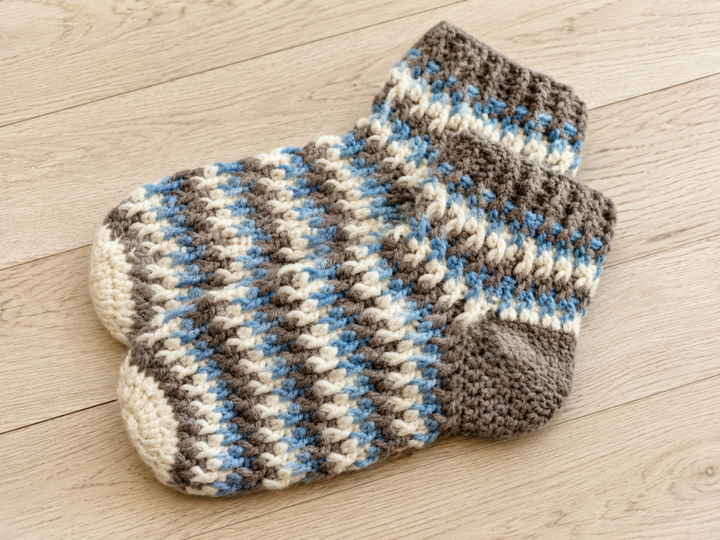 Warm Winter Crochet Socks Summer Colors PDF Pattern (S37)