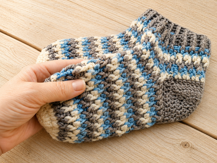 Warme Häkelsocken Sommerfarben PDF Anleitung (S37)