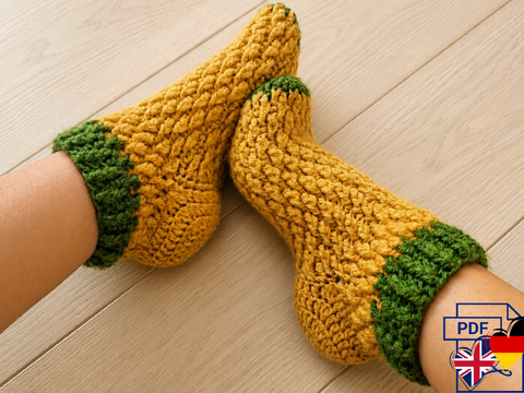 Warm Winter Crochet Socks Summer Colors PDF Pattern (S37)