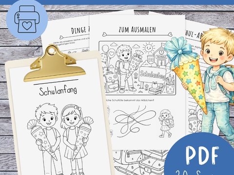 Kinderbeschäftigung zur Einschulung – 30 kreative Arbeitsblätter PDF