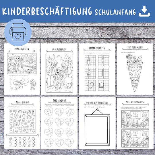 Kinderbeschäftigung zur Einschulung – 30 kreative Arbeitsblätter PDF