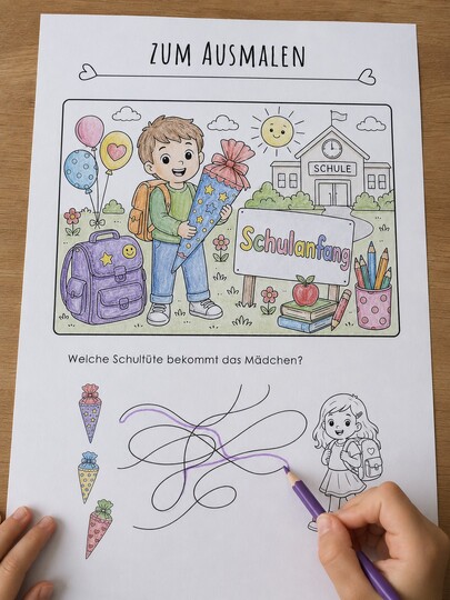 Kinderbeschäftigung zur Einschulung – 30 kreative Arbeitsblätter PDF