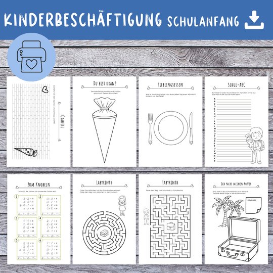 Kinderbeschäftigung zur Einschulung – 30 kreative Arbeitsblätter PDF