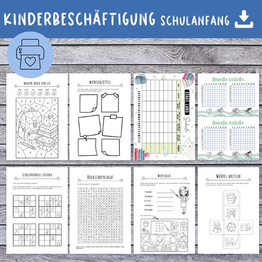 Kinderbeschäftigung zur Einschulung – 30 kreative Arbeitsblätter PDF