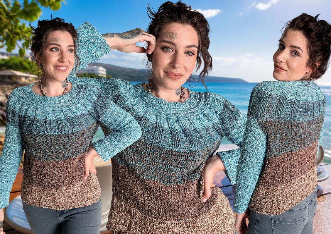Häkelanleitung Pulli "KARIBISCHER KAFFEE"