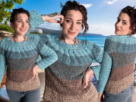 Häkelanleitung Pulli "KARIBISCHER KAFFEE"