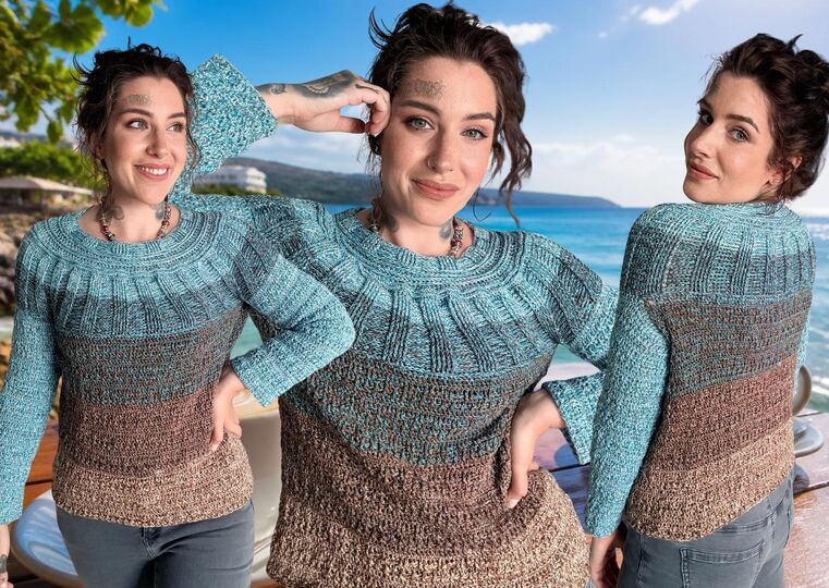 Häkelanleitung Pulli "KARIBISCHER KAFFEE"