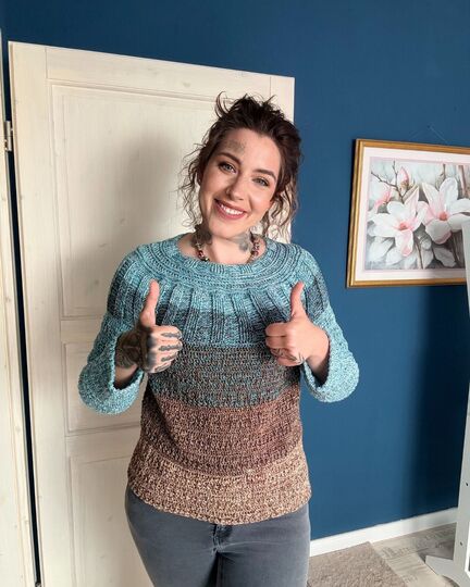 Häkelanleitung Pulli "KARIBISCHER KAFFEE"