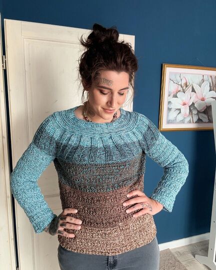 Häkelanleitung Pulli "KARIBISCHER KAFFEE"