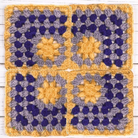 Sun Granny Square Pattern, Mosaic Crochet Motif, Flower Granny Square