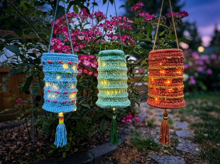 Crochet Pattern Cozy Lantern – Boho Lantern with Tassel