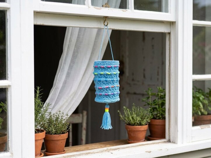 Häkelanleitung Stimmungsvolle Laterne – Boho Windlicht mit Quaste