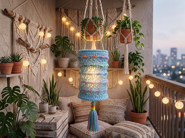 Häkelanleitung Stimmungsvolle Laterne – Boho Windlicht mit Quaste