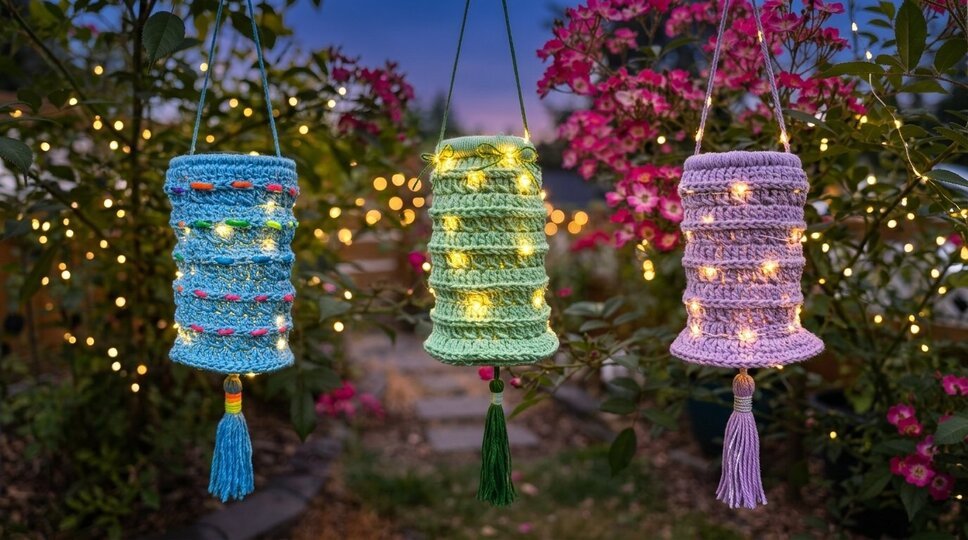 Häkelanleitung Stimmungsvolle Laterne – Boho Windlicht mit Quaste