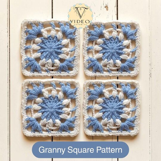 Shabby Chic Crochet Lacy Granny Square Pattern