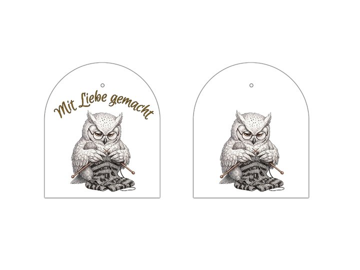 Eulen-Geschenkanhänger – 31 PNG-Dateien zum Ausdrucken